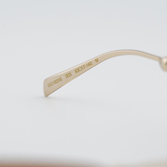 Gucci GG1920S 003 Sunglasses Shiny Endura Gold with Pearl Cat Eye Frame main image 7